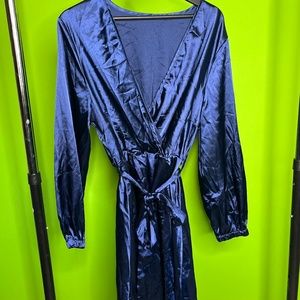 Blue satin dress